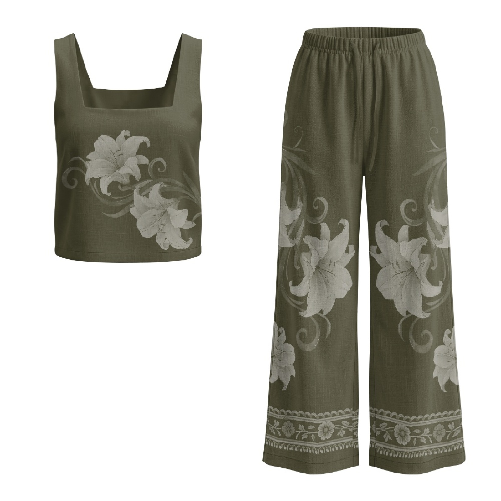 INSTANTARTS Женский льняной ко – обзор и цена Linen Pant Wide