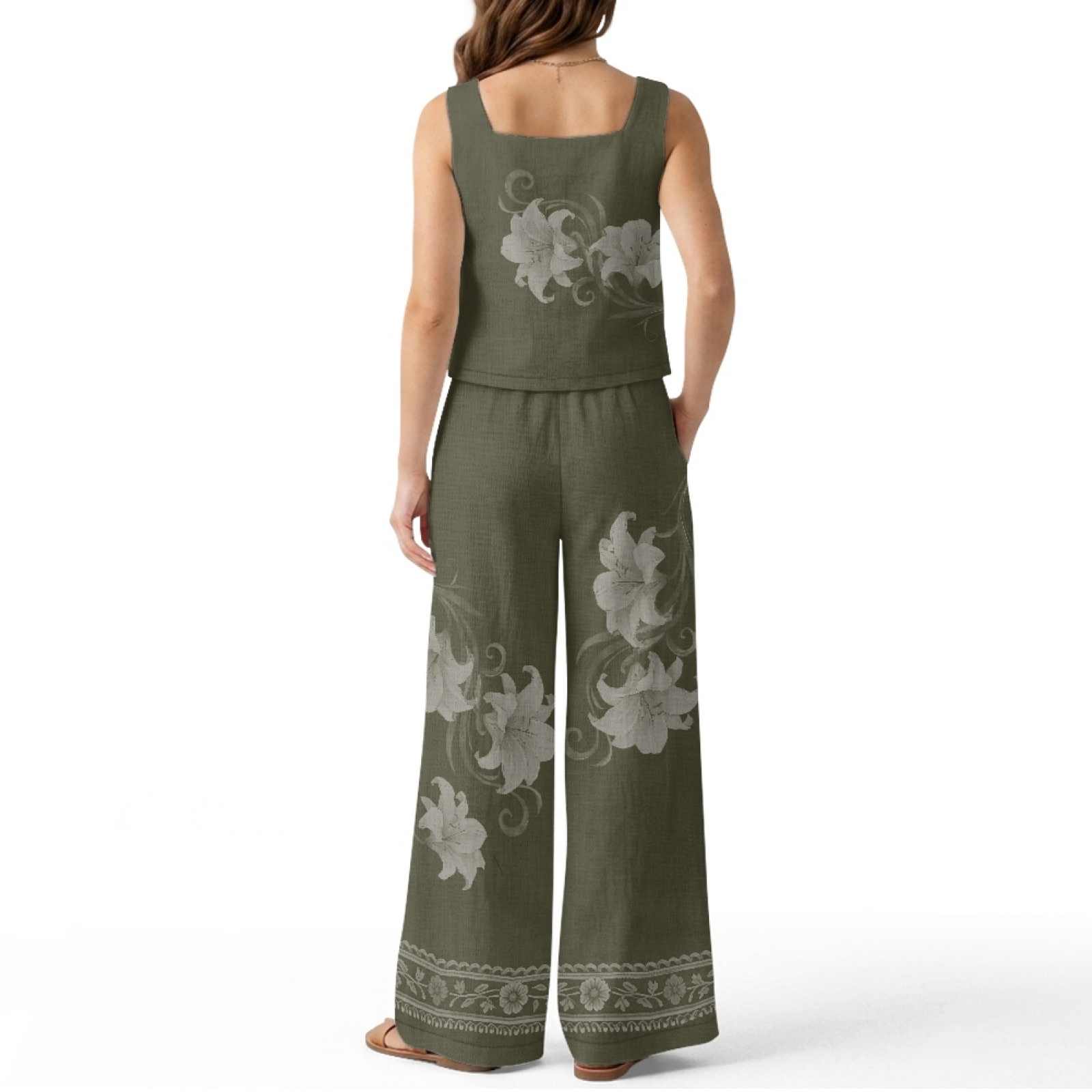 INSTANTARTS Женский льняной ко – обзор и цена Linen Pant Wide
